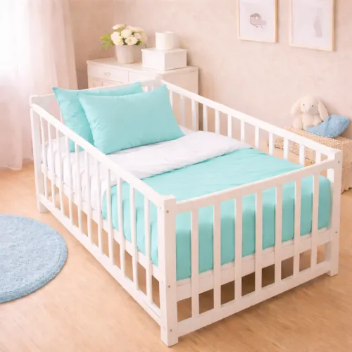 Комплект постельного белья Бязь LITTLE KIDS White-mint (11-2107+11-2208)