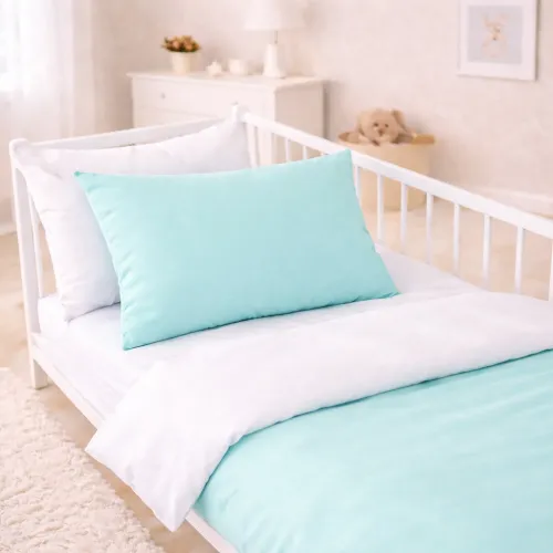 Комплект постільної білизни Бязь BABY White-mint (11-2107+11-2208) - 1