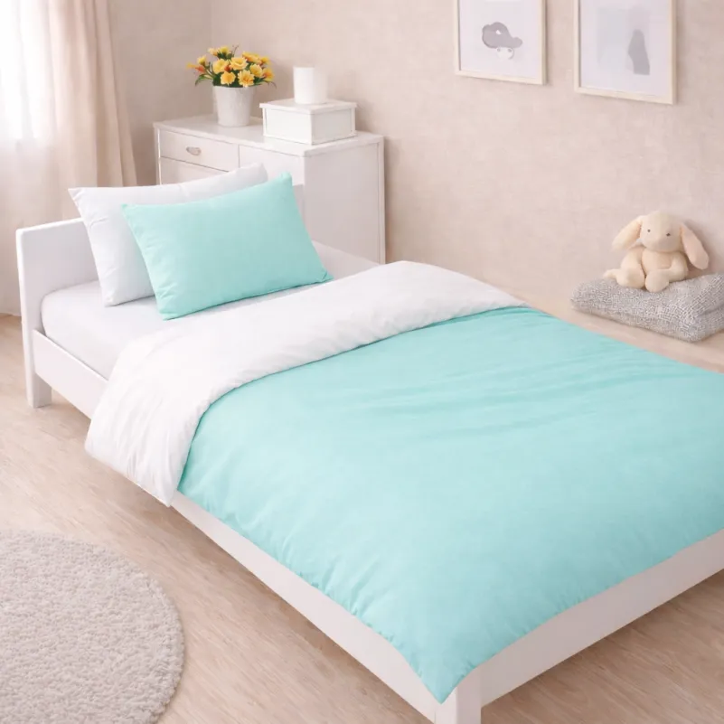 Комплект постельного белья Бязь JUNIOR White-mint (11-2107+11-2208)