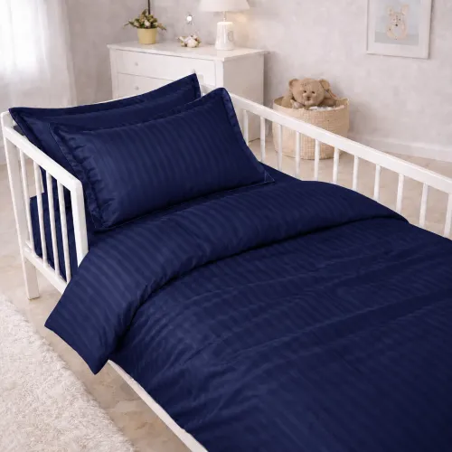 Комплект постільної білизни Сатин LITTLE KIDS Satin Stripe 30-0020 Smoky Blue - 1