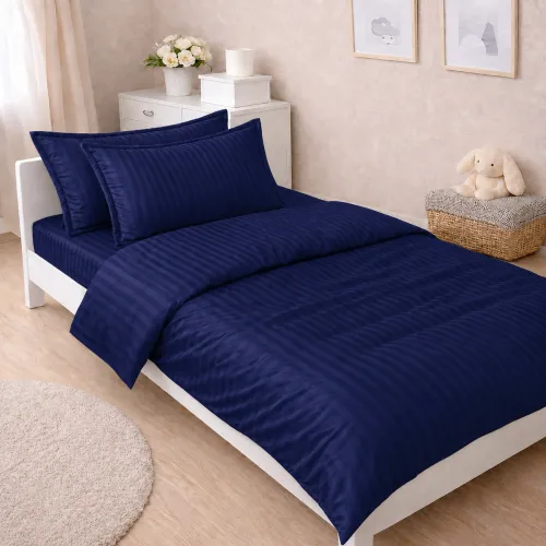 Комплект постельного белья Сатин JUNIOR Satin Stripe 30-0020 Smoky Blue - 1
