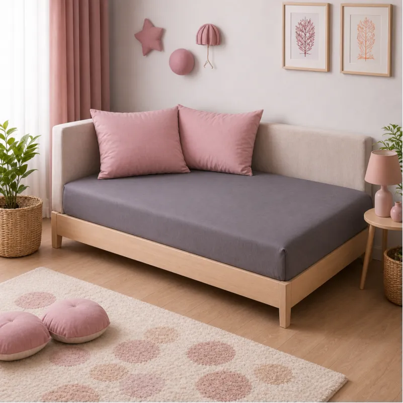Комплект постельного белья JUNIOR Фланель 001-008 Ash grey/Pink - 4