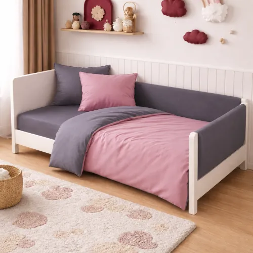 Комплект постельного белья LITTLE KIDS Фланель 001-008 Ash grey/Pink