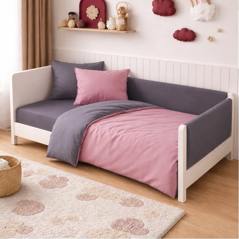 Комплект постельного белья LITTLE KIDS Фланель 001-008 Ash grey/Pink