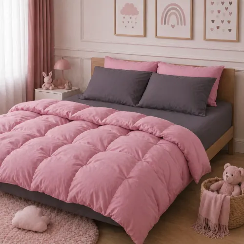 Комплект постельного белья TEENAGER Фланель 001-008 Ash grey/Pink