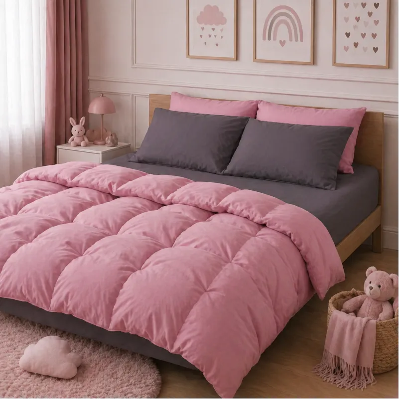 Комплект постельного белья TEENAGER Фланель 001-008 Ash grey/Pink
