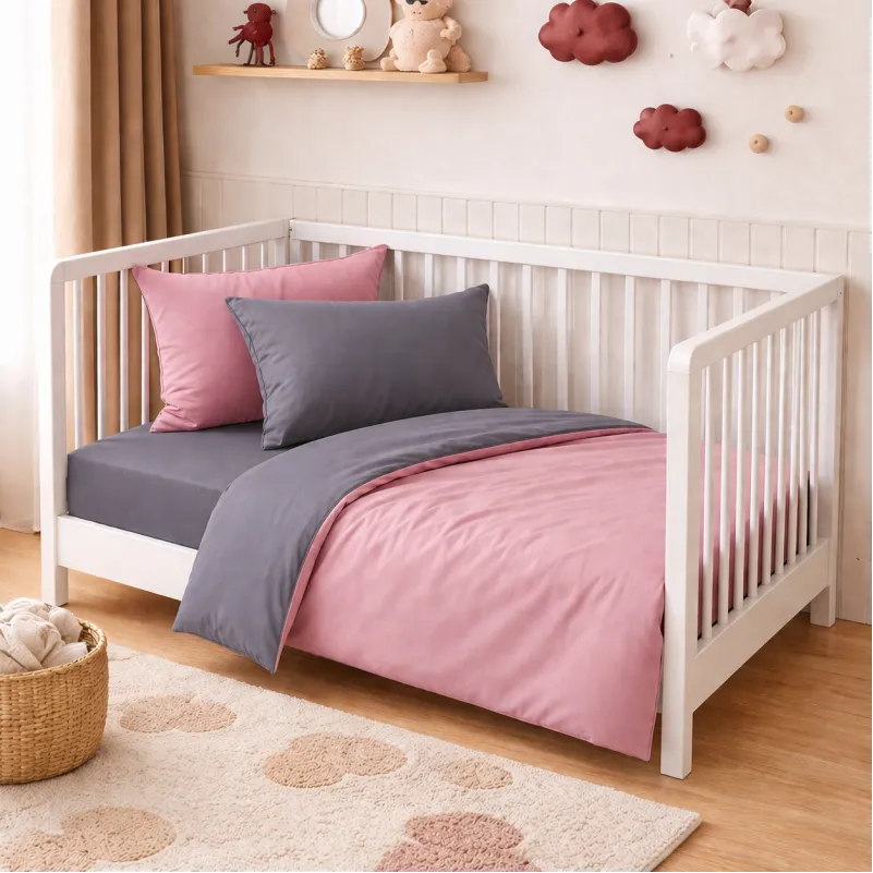 Комплект постельного белья BABY Фланель 001-008 Ash grey/Pink