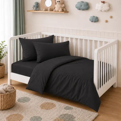 Комплект постельного белья  BABY Фланель 002 Black - 1
