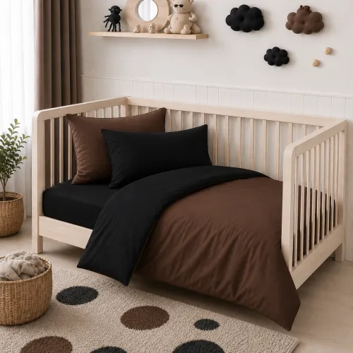 Комплект постельного белья  BABY Фланель 002-003 Black/Brown - 1