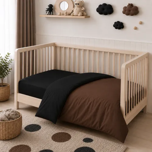 Комплект постельного белья  BABY Фланель 002-003 Black/Brown - 5