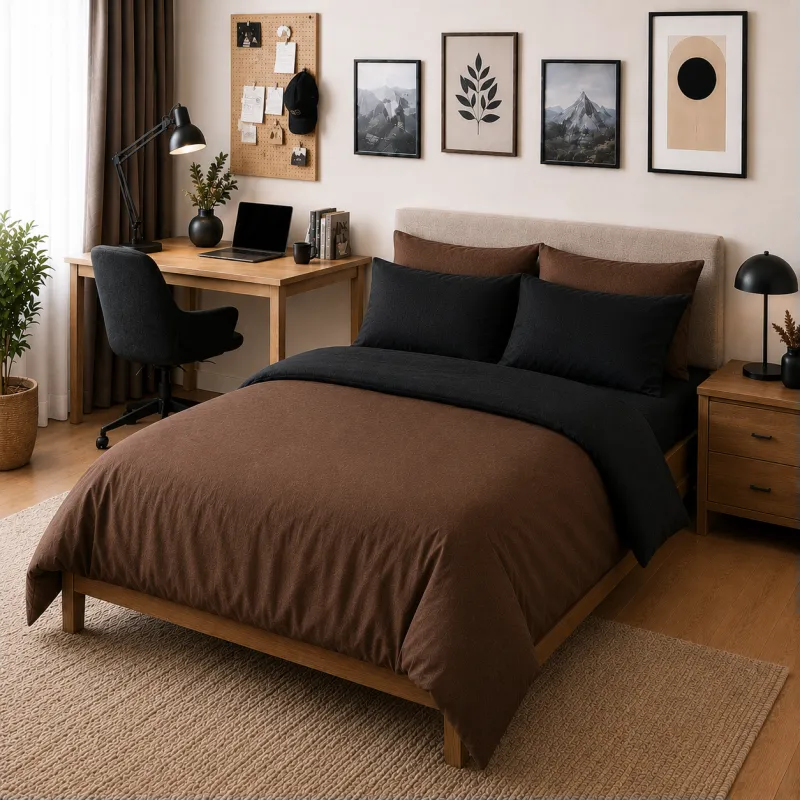 Комплект постельного белья TEENAGER Фланель 002-003 Black/Brown