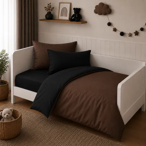 Комплект постельного белья  LITTLE KIDS Фланель 002-003 Black/Brown - 1