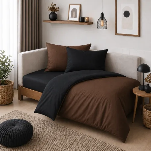 Комплект постельного белья JUNIOR Фланель 002-003 Black/Brown - 1
