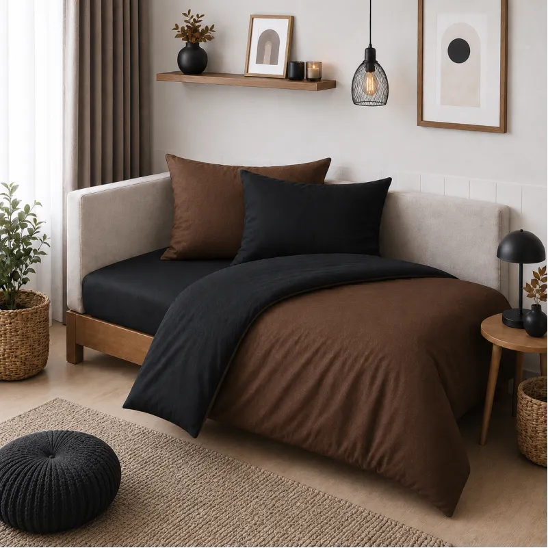 Комплект постельного белья JUNIOR Фланель 002-003 Black/Brown