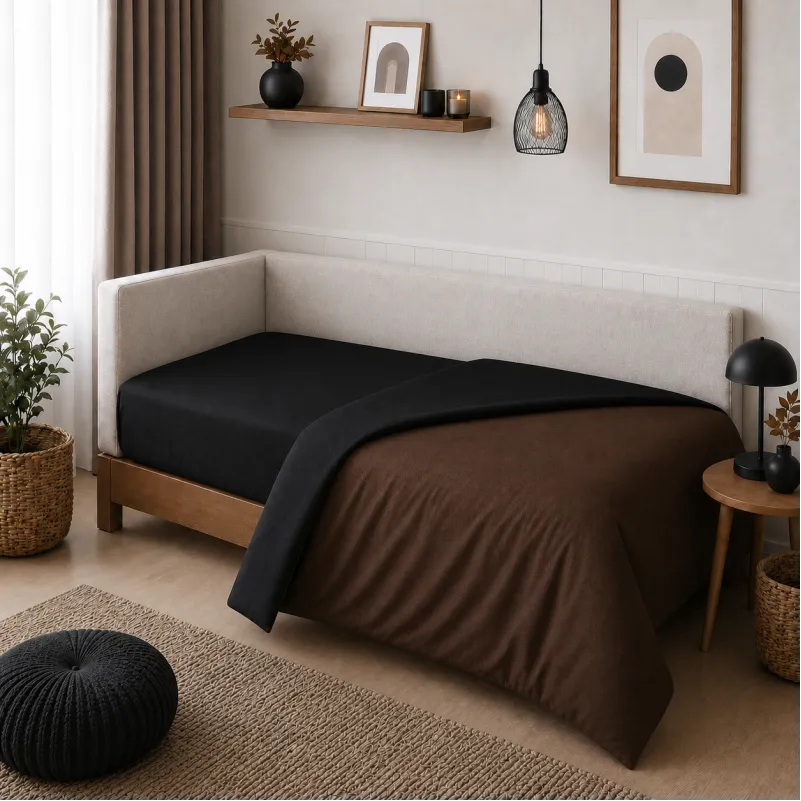 Комплект постельного белья JUNIOR Фланель 002-003 Black/Brown - 4