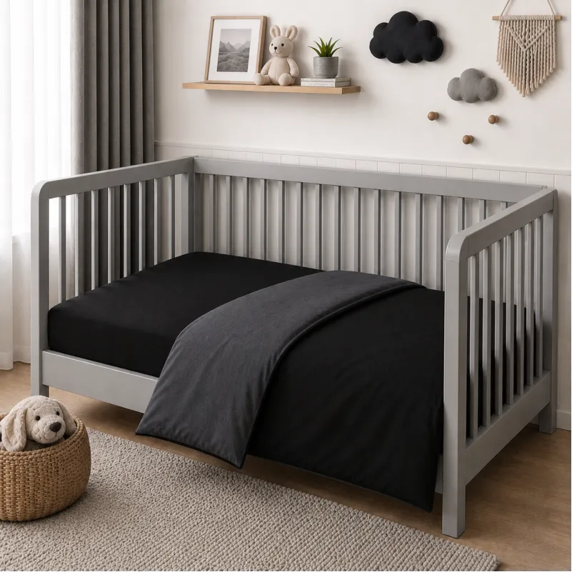 Комплект постільної білизни Фланель BABY Фланель 002-005 Black/Marengo Фото - 6