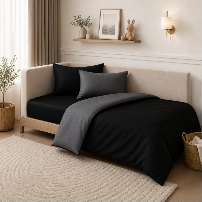 Комплект постельного белья JUNIOR Фланель 002-005 Black/Marengo