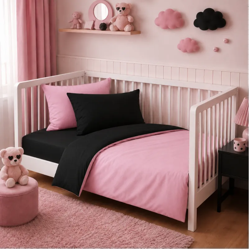 Комплект постільної білизни Фланель BABY Фланель 002-008 Black/Pink