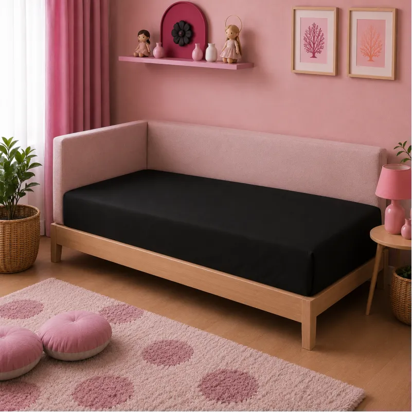 Комплект постільної білизни Фланель JUNIOR Фланель 002-008 Black/Pink Фото - 6