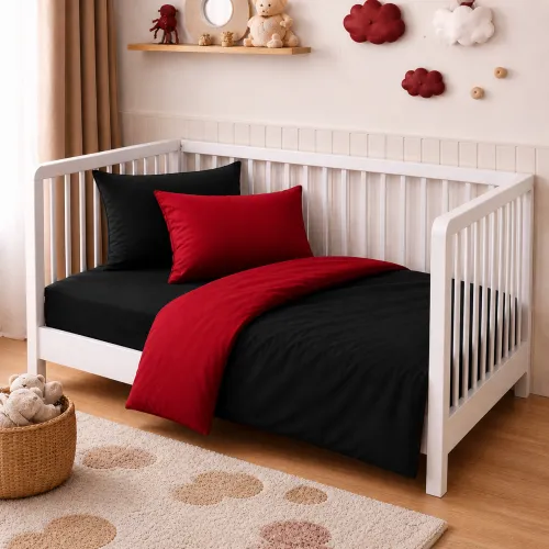 Комплект постельного белья BABY Фланель 002-009 Black/Red - 1