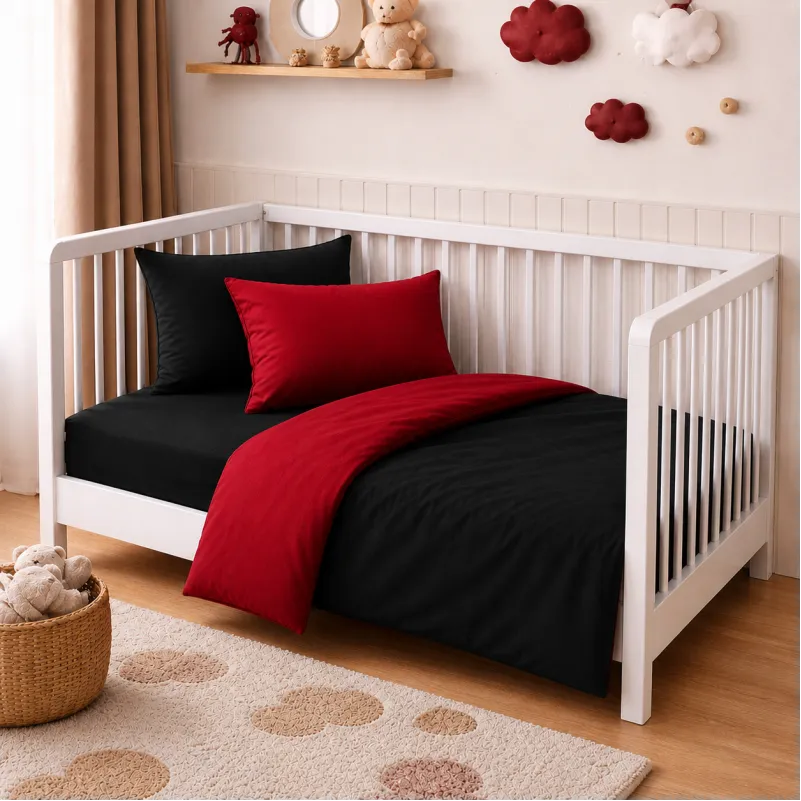 Комплект постельного белья BABY Фланель 002-009 Black/Red