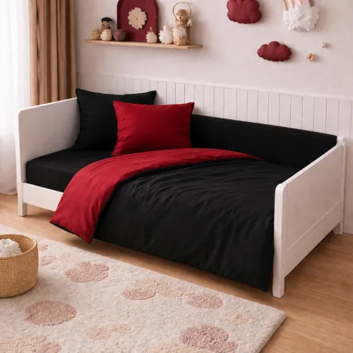 Комплект постельного белья  LITTLE KIDS Фланель 002-009 Black/Red