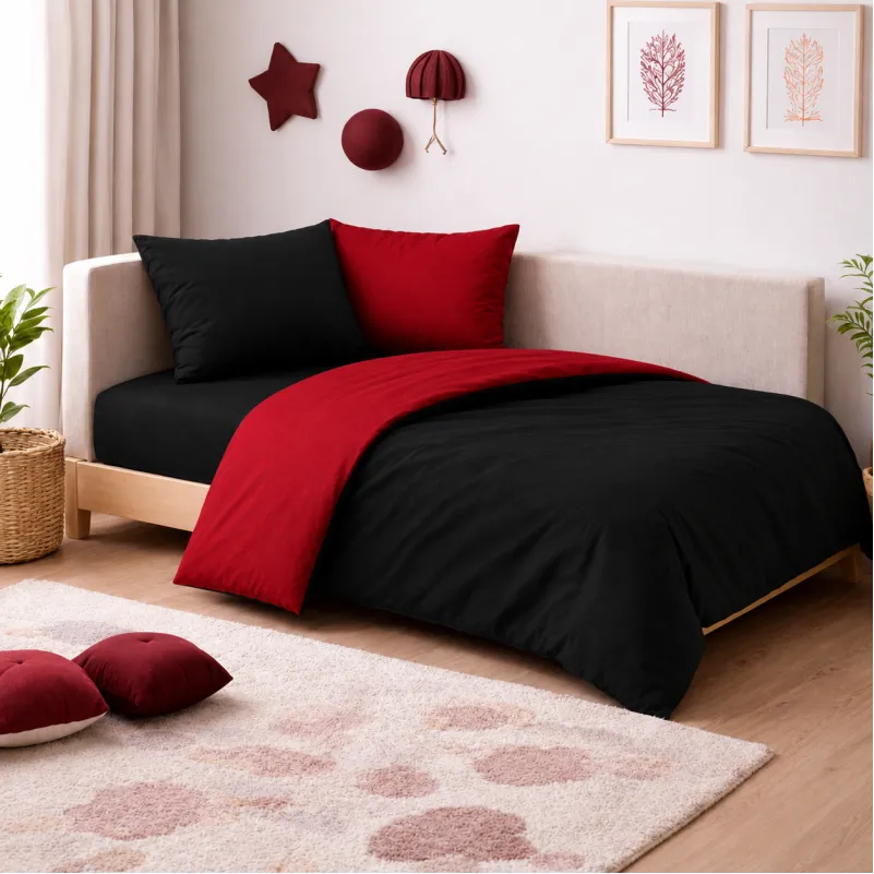 Комплект постельного белья JUNIOR Фланель 002-009 Black/Red