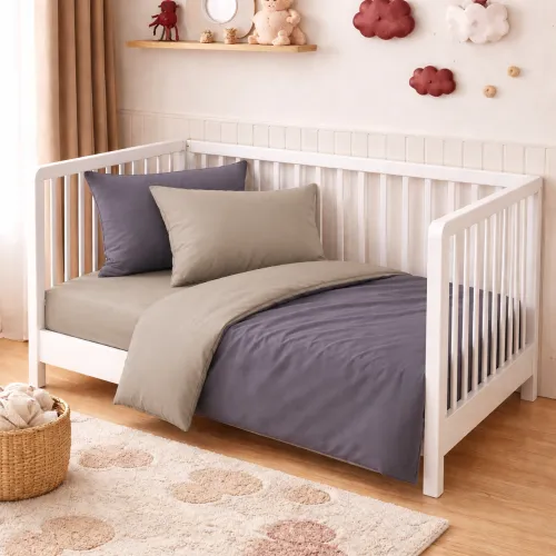 Комплект постельного белья BABY Фланель 004-001 Cappuchino/Ash grey - 1