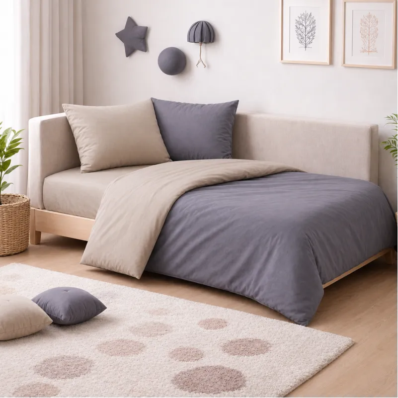 Комплект постельного белья JUNIOR Фланель 004-001 Cappuchino/Ash grey