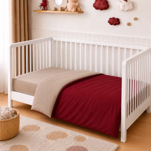 Комплект постельного белья BABY Фланель 004-009 Cappuchino/Red - 5