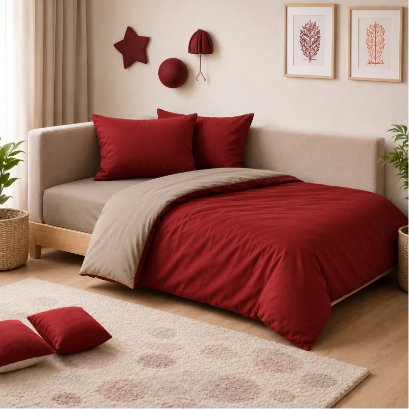 Комплект постельного белья JUNIOR Фланель 004-009 Cappuchino/Red