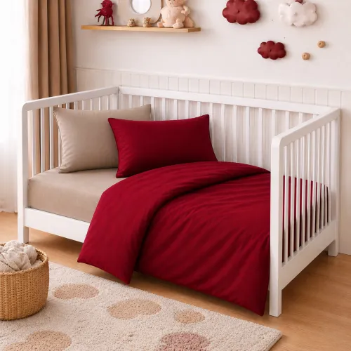 Комплект постельного белья BABY Фланель 004-009 Cappuchino/Red - 1