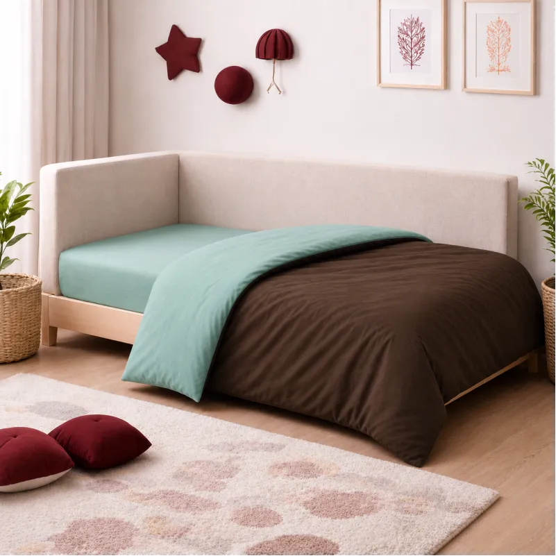 Комплект постельного белья JUNIOR Фланель 006-003 Menthol/Brown - 4
