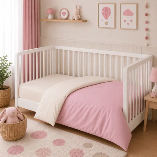 Комплект постельного белья BABY Фланель 007-008 Milk/Pink - 5