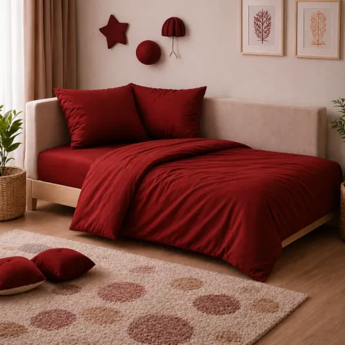Комплект постельного белья JUNIOR Фланель 009 Red - 1