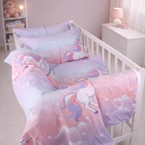 Комплект постельного белья Ranforce Elite LITTLE KIDS 17-0790 Єдиноріг на веселці