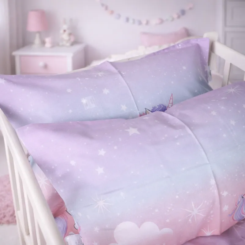 Комплект постельного белья Бязь LITTLE KIDS 17-0790 Єдиноріг на веселці - 4