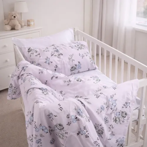 Комплект постельного белья Сатин BABY 22-1377 Flowers on Snow - 1