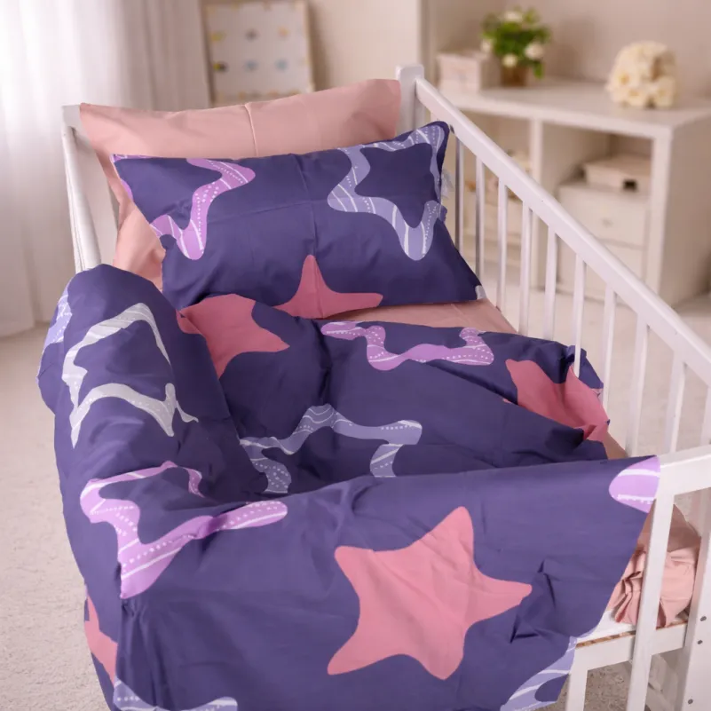 Комплект постельного белья Сатин BABY 22-1375 Violet Stars Фото - 7