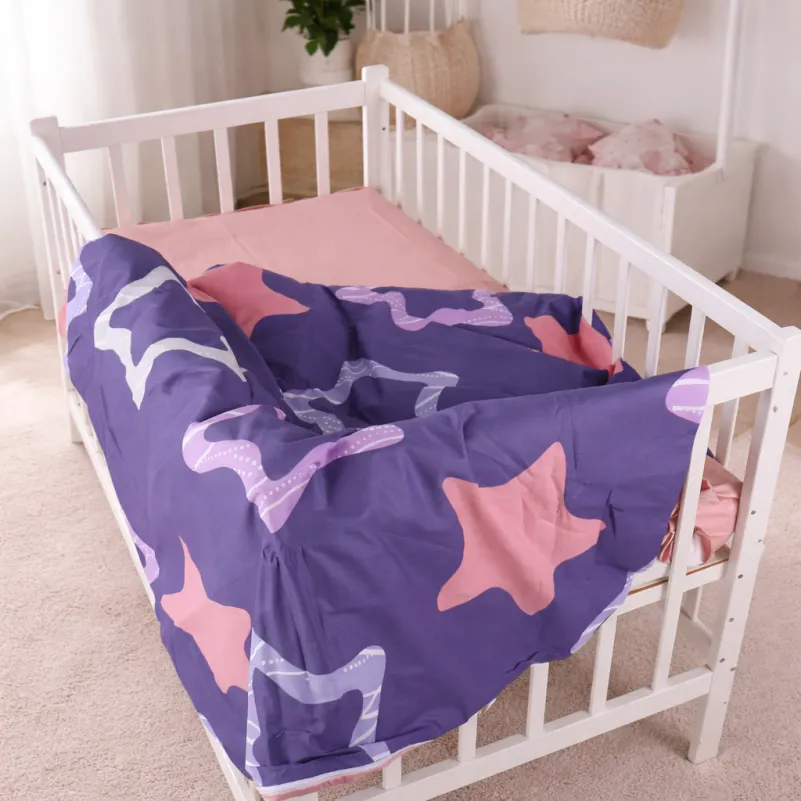 Комплект постельного белья Сатин BABY 22-1375 Violet Stars Фото - 8
