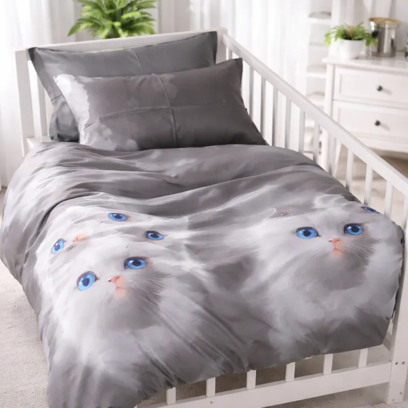 Комплект постельного белья Сатин BABY Kids Time 22-1402 Silvery Cats