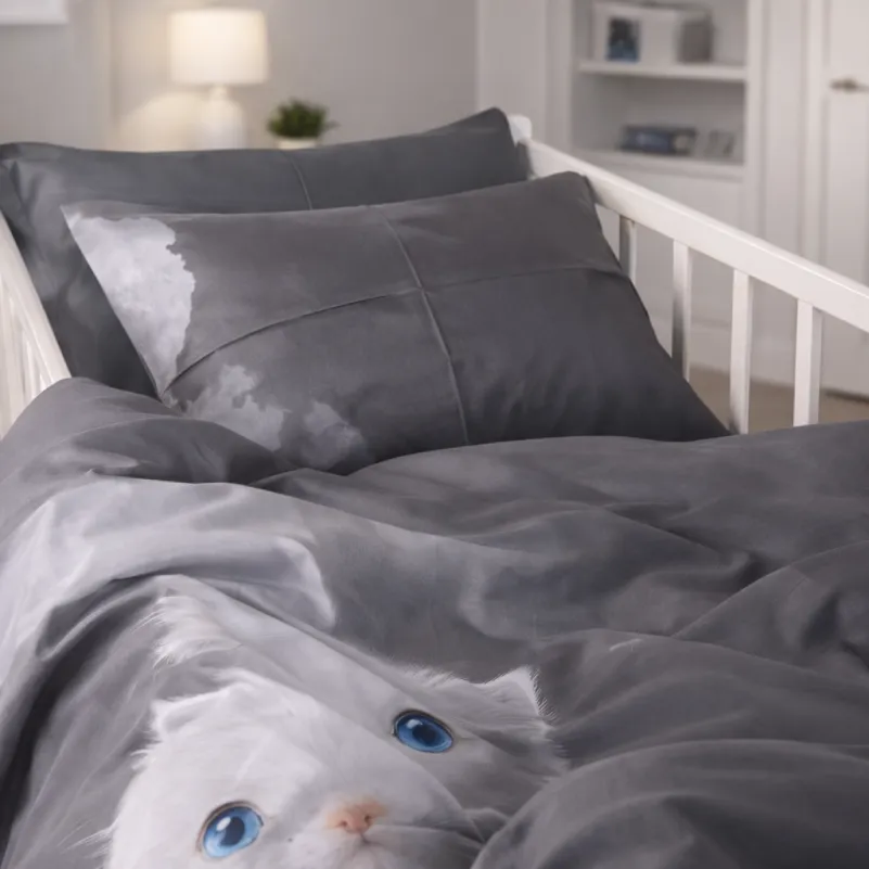 Комплект постельного белья Сатин BABY Kids Time 22-1402 Silvery Cats Фото - 8