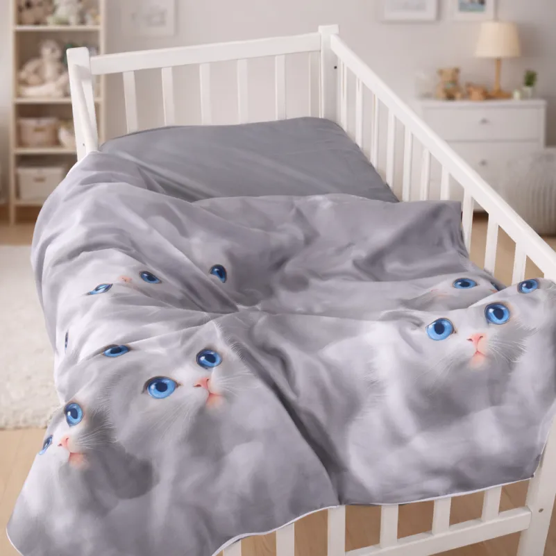 Комплект постельного белья Сатин BABY Kids Time 22-1402 Silvery Cats Фото - 9