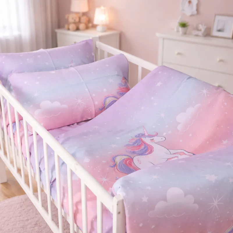 Комплект постельного белья Бязь LITTLE KIDS 17-0790 Єдиноріг на веселці - 7