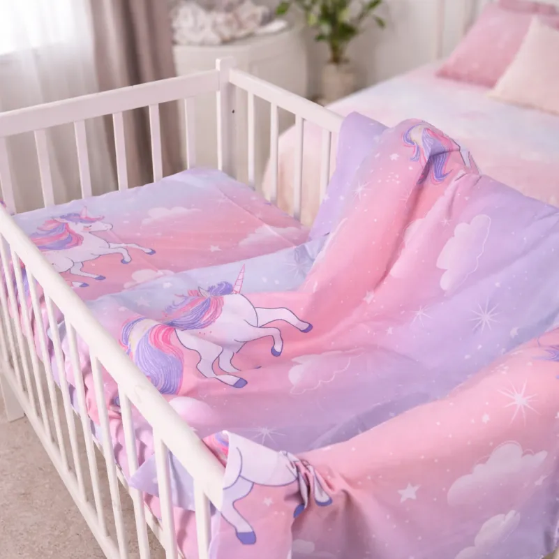 Комплект постельного белья Бязь LITTLE KIDS 17-0790 Єдиноріг на веселці - 8