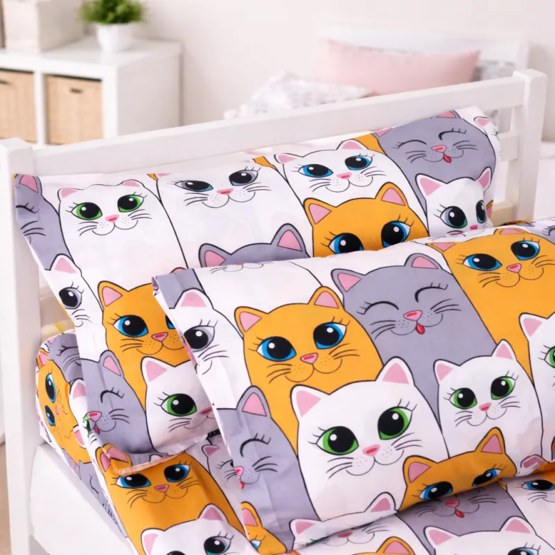 Комплект постільної білизни Ranforce Elite JUNIOR 17-0636 Кіт батон Помаранчевий - 5