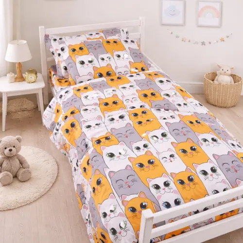 Комплект постільної білизни Ranforce Elite JUNIOR 17-0636 Кіт батон Помаранчевий