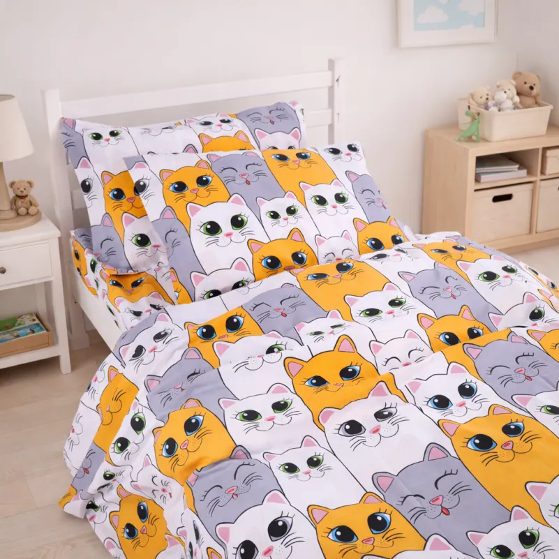 Комплект постельного белья Бязь JUNIOR 17-0636 Кіт батон Помаранчевий - 6