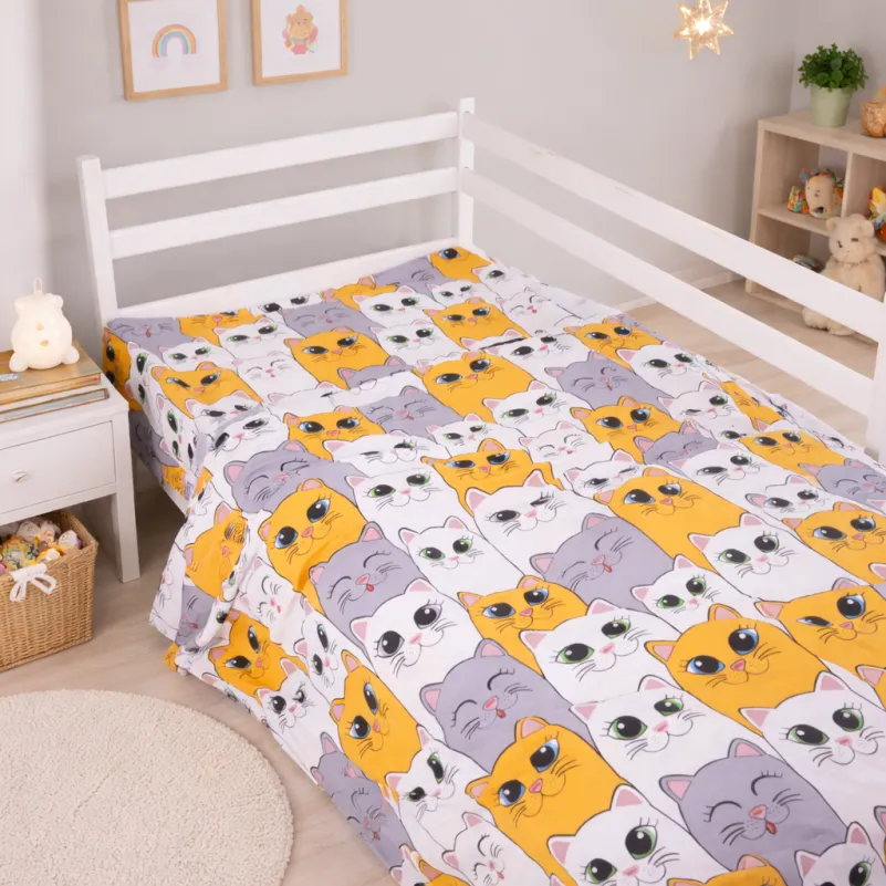 Комплект постільної білизни Ranforce Elite JUNIOR 17-0636 Кіт батон Помаранчевий - 6