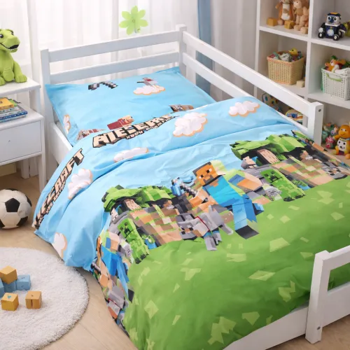 Комплект постельного белья Бязь JUNIOR 17-0597 Minecraft - 2
